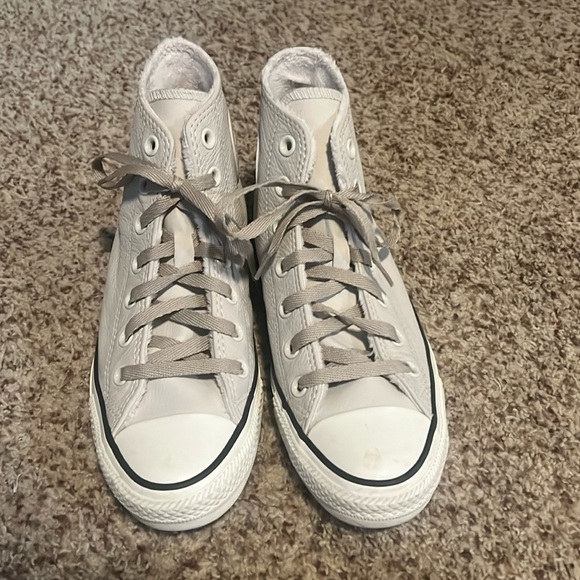 Converse Leather Fleece Lined High Tops - Picture 3 of 6